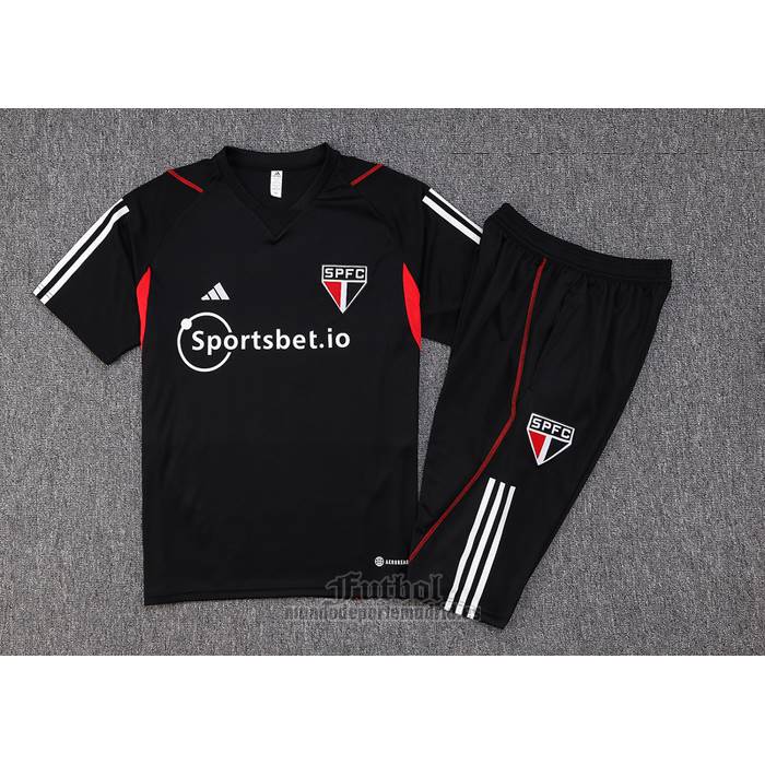 Chandal del Sao Paulo Manga Corta 2023-2024 Negro - Pantalon Corto